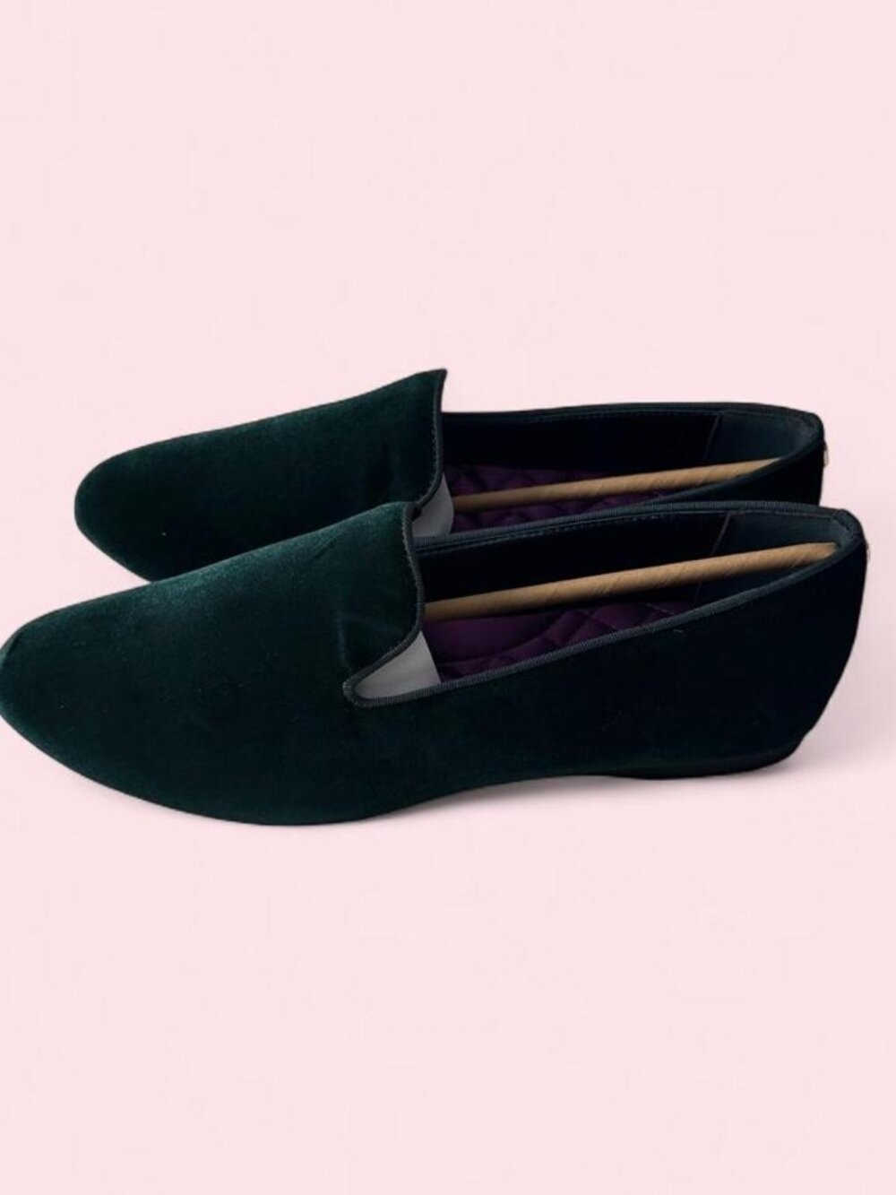 Birdies "The Starling" Green Velvet loafers. - Picture 2 of 8